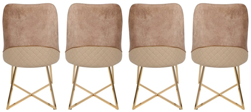 Súprava 4 ks jedálenských stoličiek Madrid hnedá/zlatá