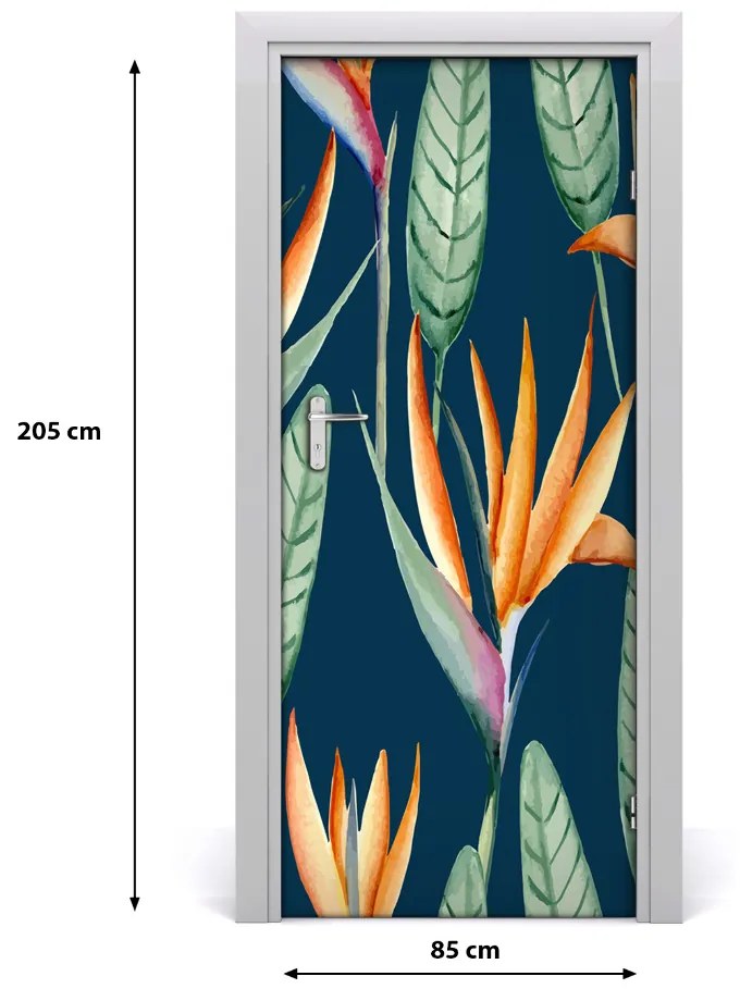 Samolepiace fototapety na dvere Strelitzia reginae 85x205 cm