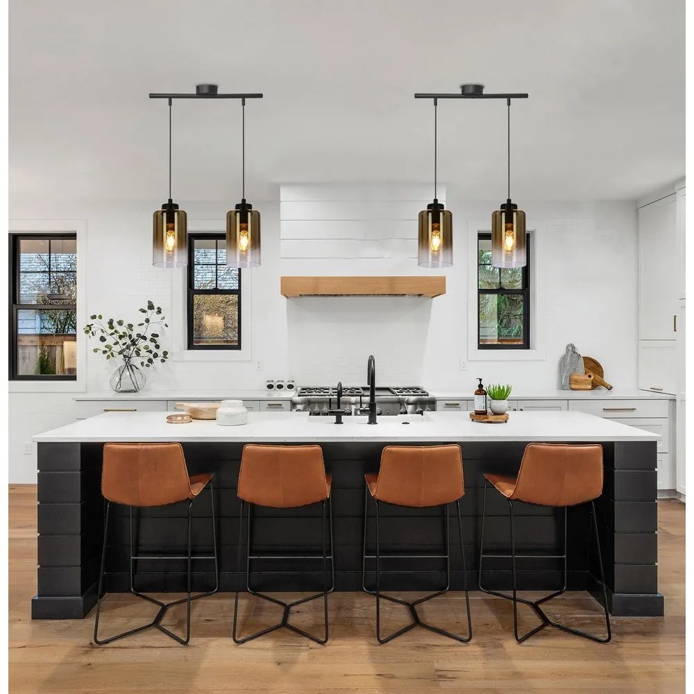 Čierne závesné svietidlo so skleneným tienidlom ø 10 cm Aspra – Candellux Lighting