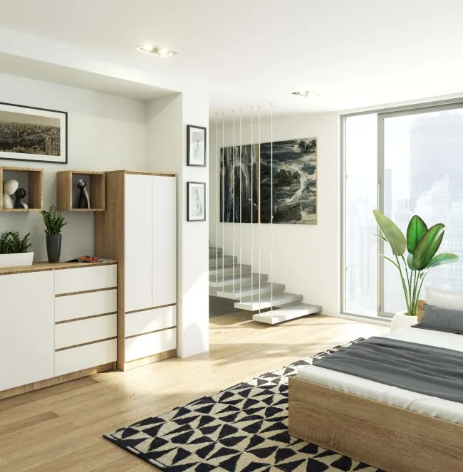 Skriňa STAR S 60 cm 2D 2SZ sonoma / biela