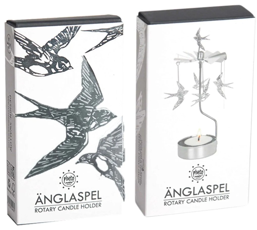Pluto Design Rotujúci svietnik Swallow Silver