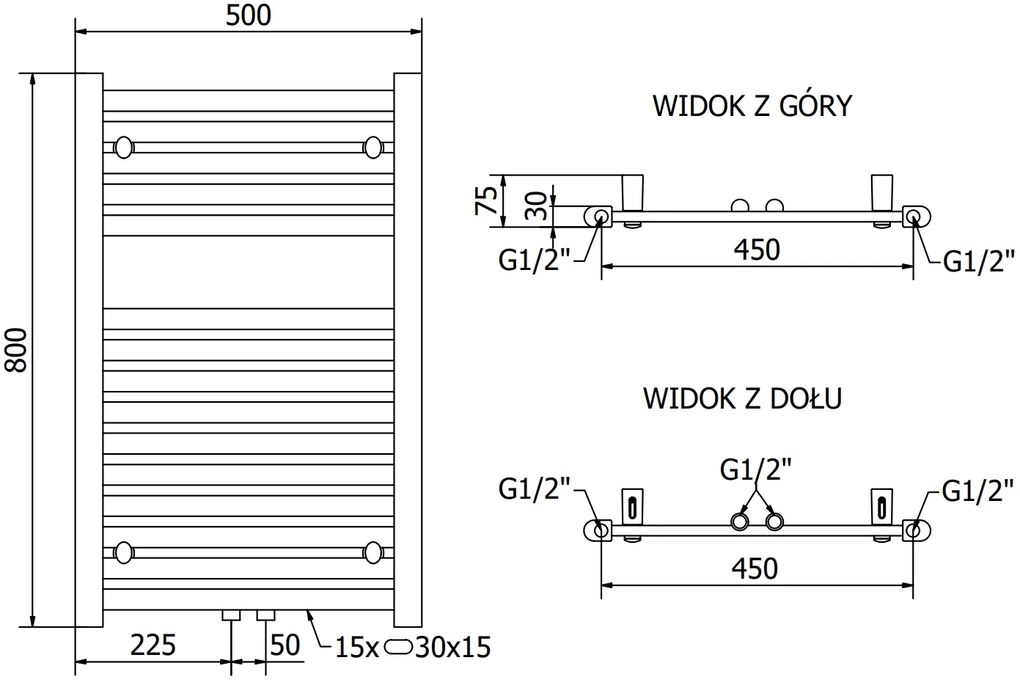 Mexen Hades, vykurovacie teleso 800 x 500 mm, 381 W, biela, W104-0800-500-00-20