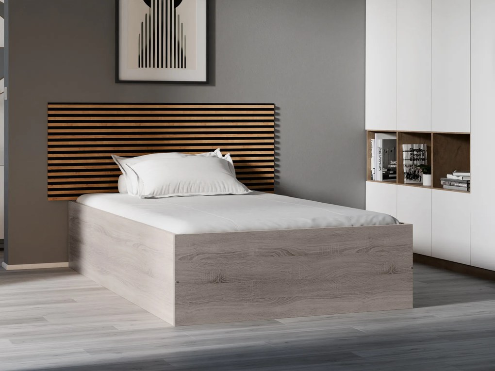 Posteľ BELLA 120x200 cm, dub hľuzovka Rošt: Bez roštu, Matrac: Matrac Deluxe 10 cm