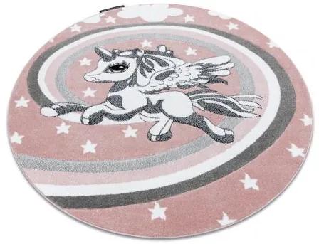 Okrúhly koberec PETIT PONY Poník, ružová Veľkosť: kruh 120 cm