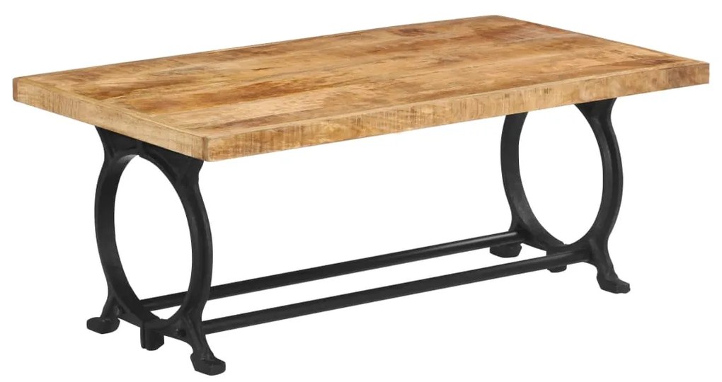 vidaXL Jedálenská lavička 110x45x47 cm mangovníkové drevo a liatina