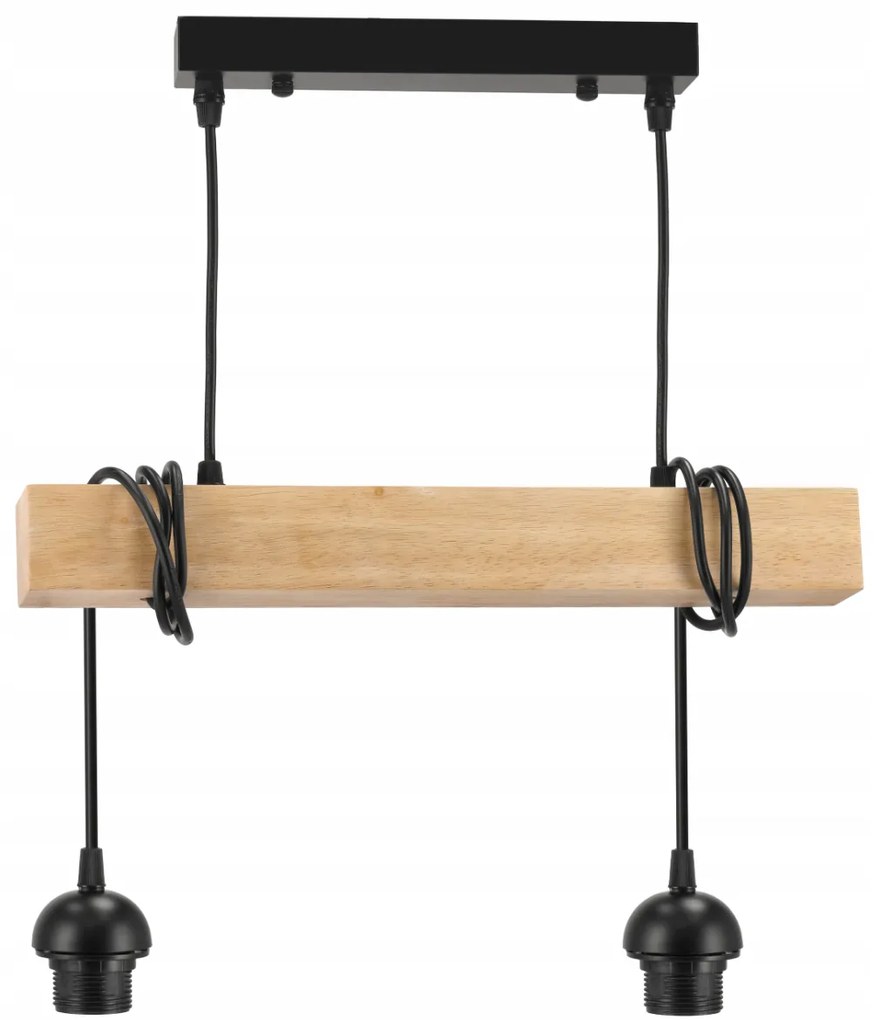 BERGE LED závesné stropné svietidlo, drevený trám, 2xE27, luster Loft Brylant