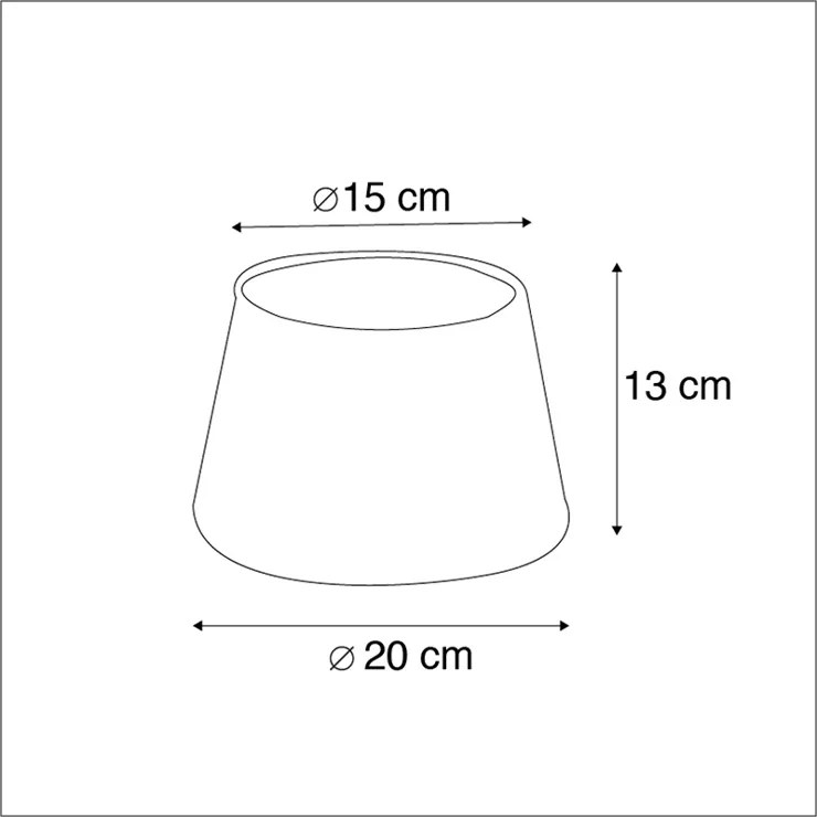 Bavlnený tienidlo čierne 20/15/13 so zlatým vnútrom