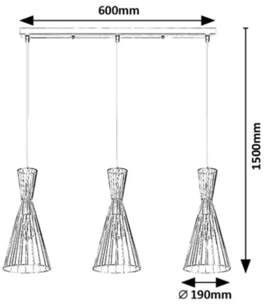 Rabalux 72006 - Luster na lanku LEANDROS 3xE27/60W/230V