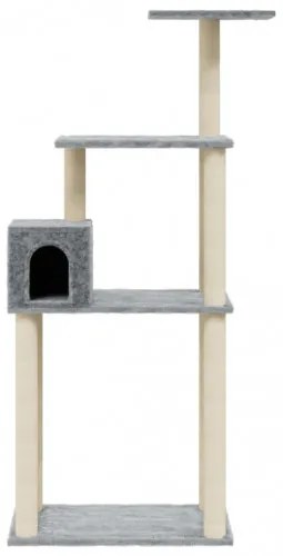 vidaXL Škrabadlo pre mačky so sisalovými stĺpikmi svetlosivé 147 cm-