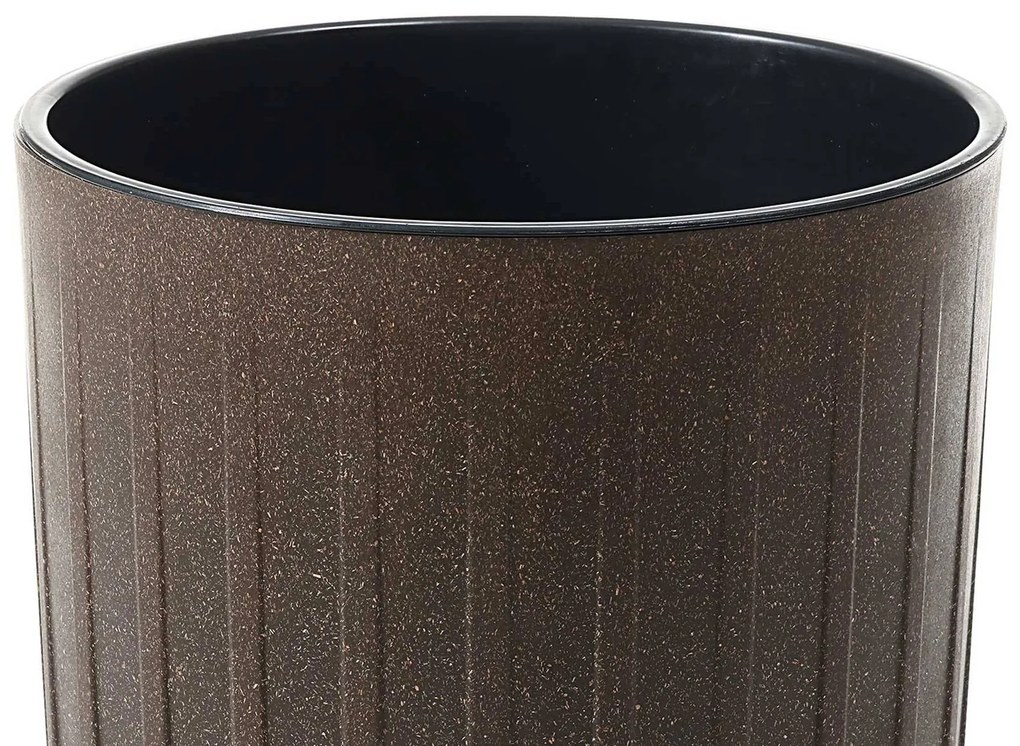 PLASTOVÝ KVETINÁČ STRIPPED ECO 42X25 CM TMAVOHNEDÁ