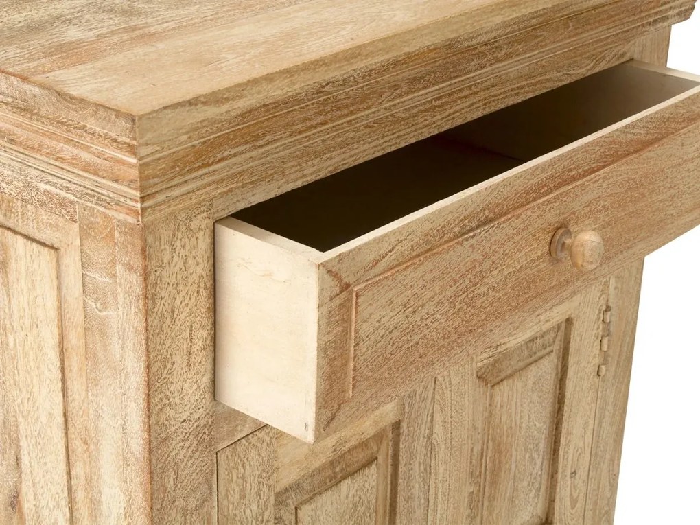 furniture-nabytek.cz - Masivní komoda z mangového dřeva, lakovaná, přírodní barva – 75×46×114 cm