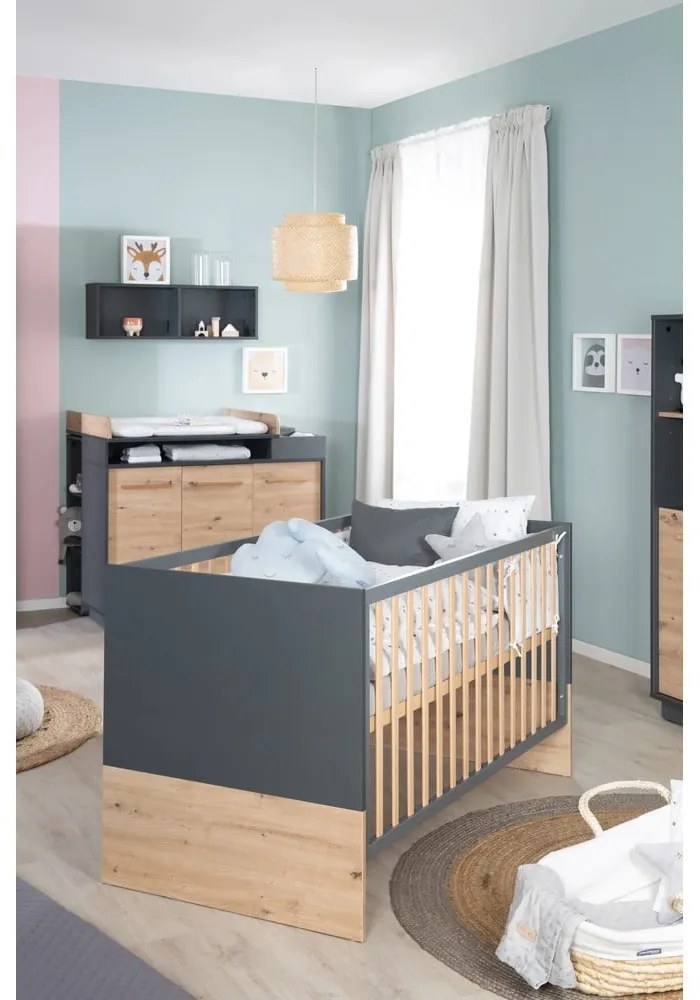 Postieľka v tmavosivo–prírodnej farbe 70x140 cm Lenn – Roba