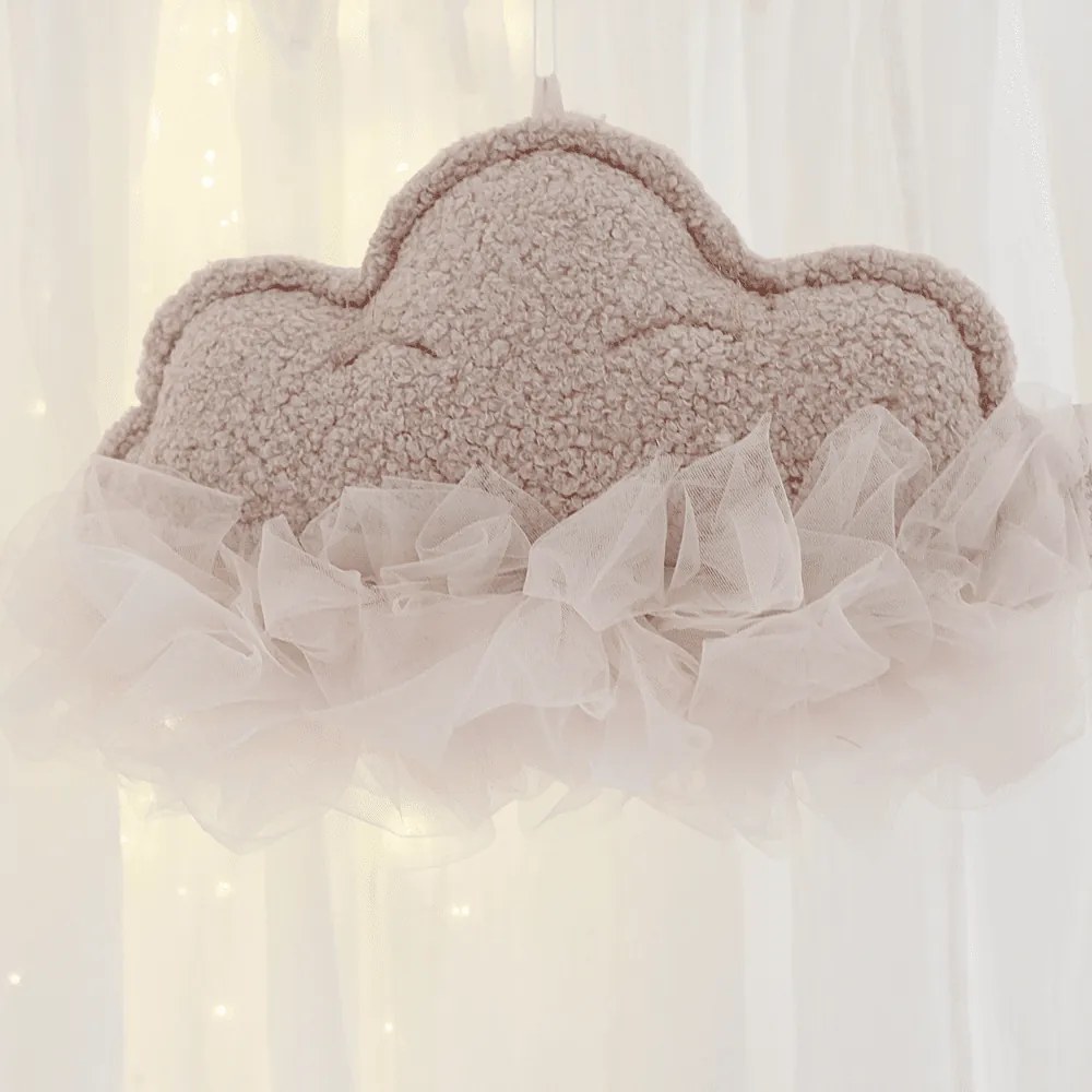 Závesná dekorácia obláčik púdrovo ružová 35x26x14cm