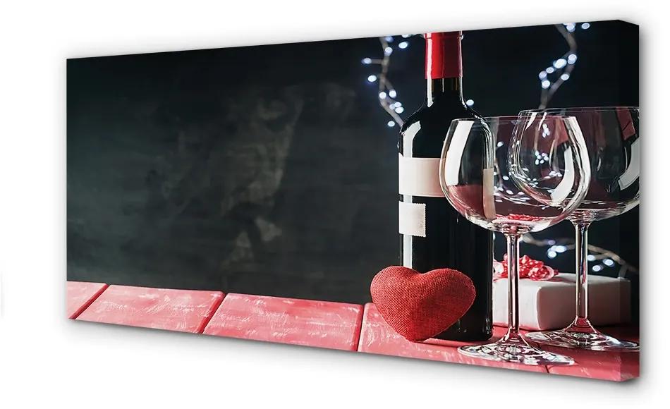 Obraz canvas Heart of glass poháre na víno 140x70 cm