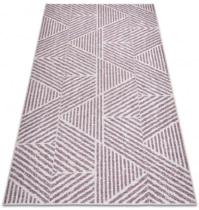 Koberec SIZAL COLOR 47176260 Línie, trojuholníky, zygzak - béžový / špinavo ružový