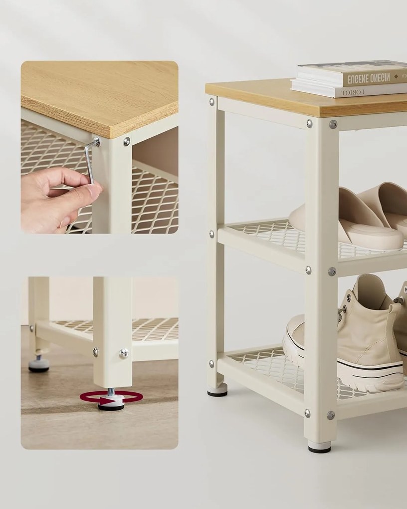 Botník VASAGLE Leggy biely/béžový