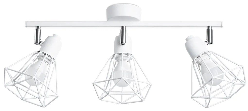 Bodové svietidlo Artemis, 3x biele drôtené tienidlo, (môžnosť polohovania)