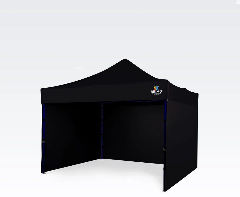 BRIMO Altánok 3x3 m Oceľový Rám s 3 Stenami: Pracovný Stan pre Remeselníkov - s 3 stenami - Čierna 22