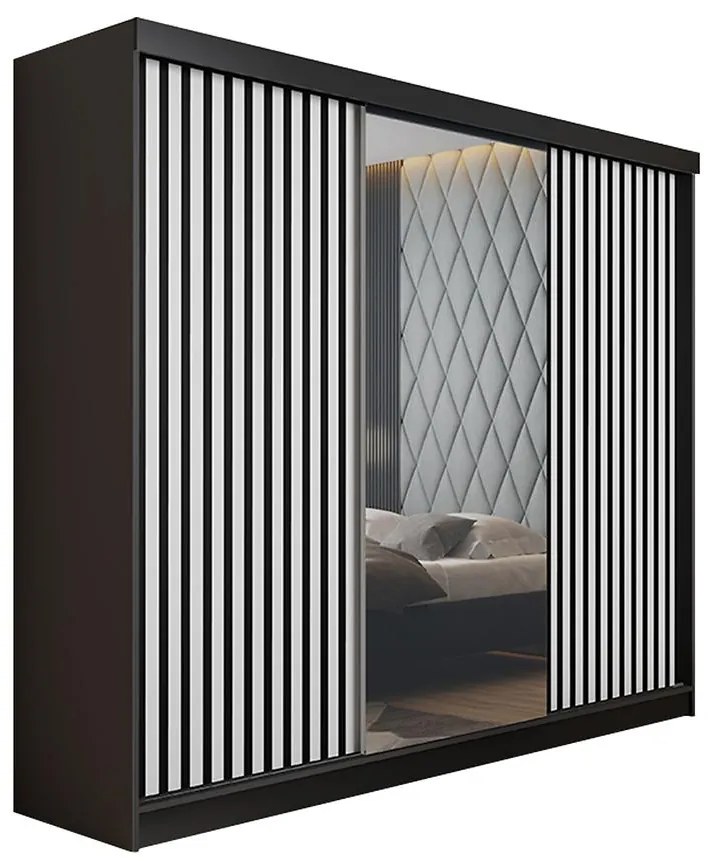 Skriňa Malani 200 L grafit / dvierka biely