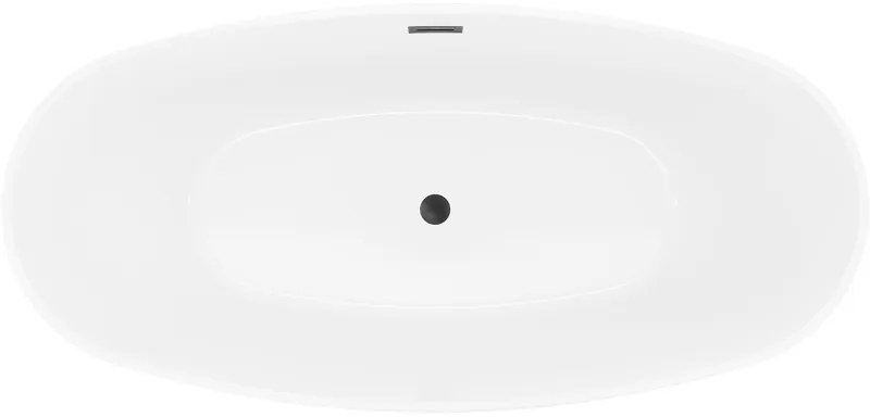 Mexen Lira, voľne stojaca vaňa, vzor, 170 × 80 cm, biela lesklá, čierny prepad, 52831708000-70