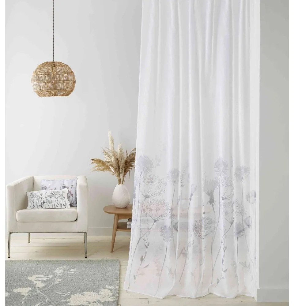 Biela záclona 229x140 cm Meadowsweet Floral - Catherine Lansfield