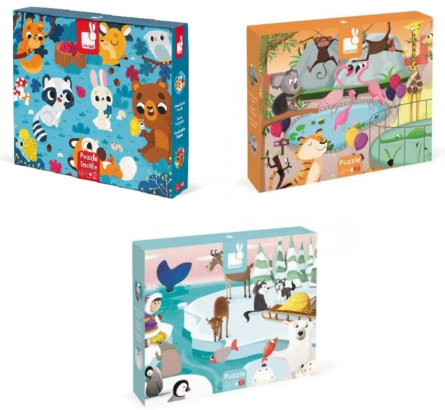 Sada Dotykové puzzle pre deti Janod