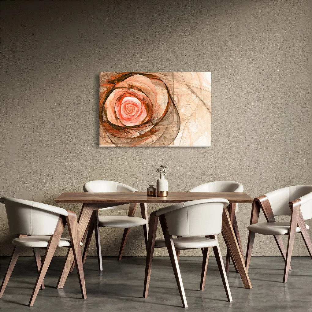 Obraz - Abstraktné ruže ružová s bielym pozadím (90x60 cm)