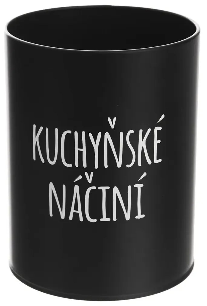 Dóza, plechová, čierna, bez veka, KUCHYNSKÉ NÁČINIE