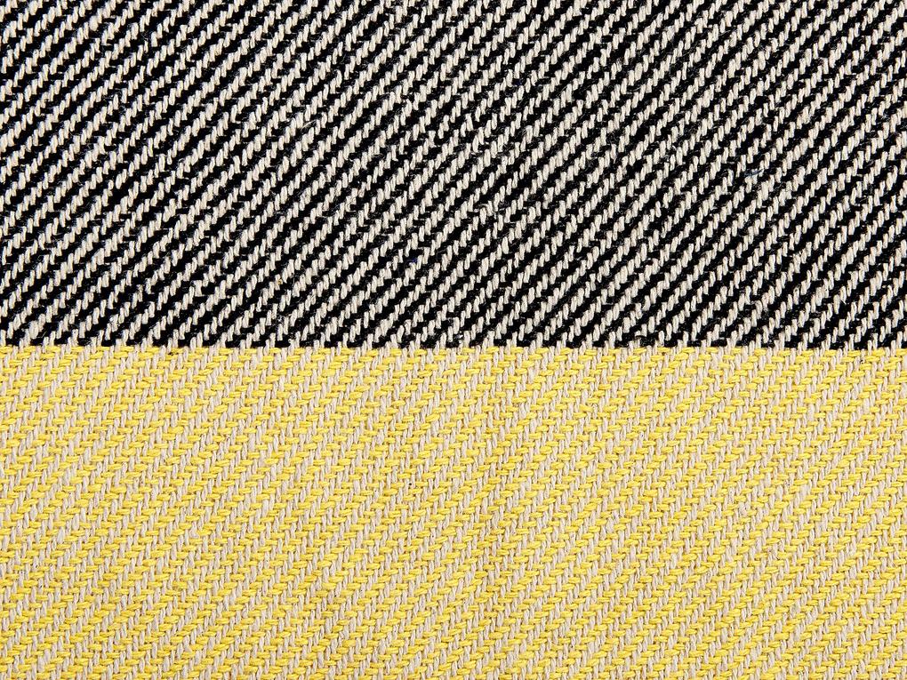 Bavlnená prikrývka 125 x 150 cm sivá/žltá LAPU Beliani