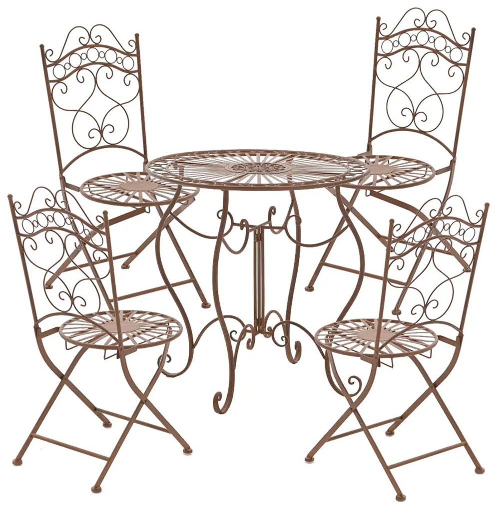 Kovový stôl Indra - Hnedá antik