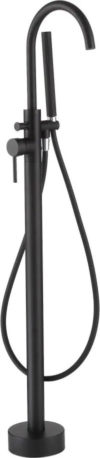 Voľne stojaca vaňová súprava 116 cm s batériou, čierna