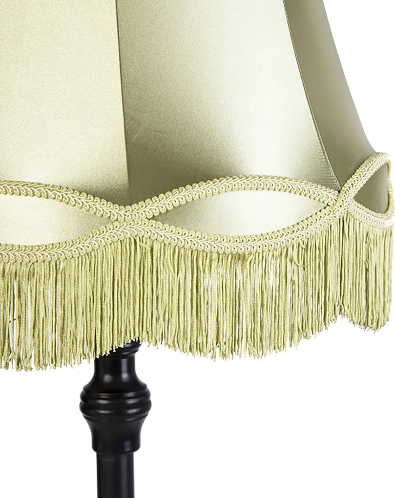 Inteligentná stojaca lampa čierna s tienidlom Granny zelená vrátane Wifi A60 - Classico