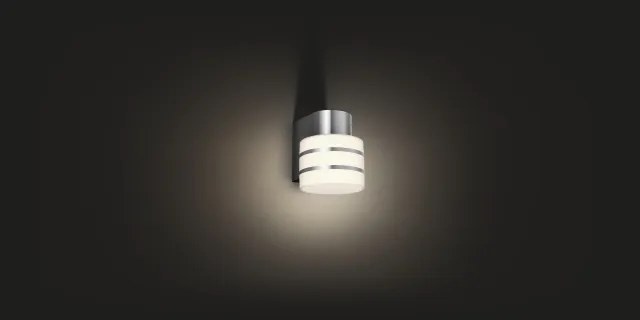 PHILIPS HUE Vonkajšie nástenné LED inteligentné osvetlenie HUE TUAR, 9,5 W, teplá biela, okrúhle, chrómované, IP