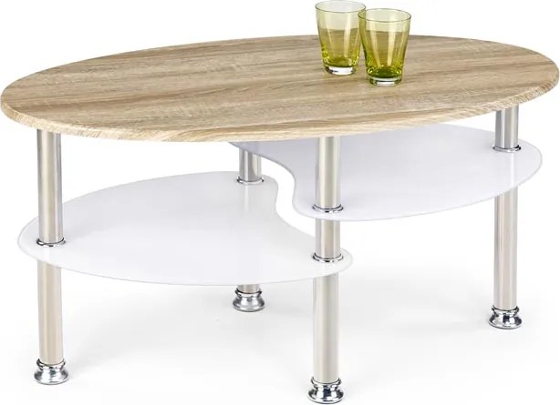 Konferenčný stolík Mente (dub sonoma + biela). Vlastná spoľahlivá doprava až k Vám domov. 770204