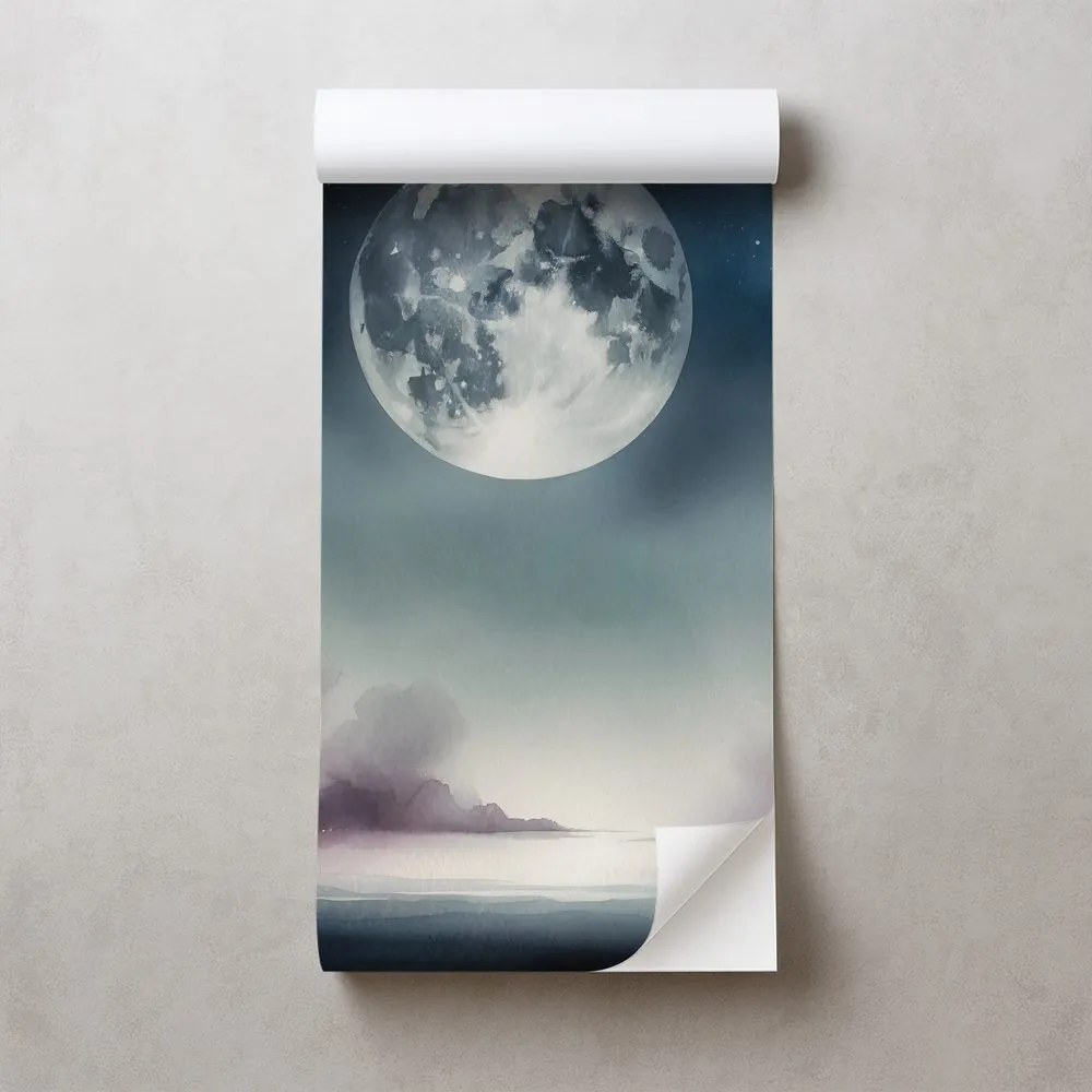 Fototapeta nočná obloha s mesiacom a mrakmi