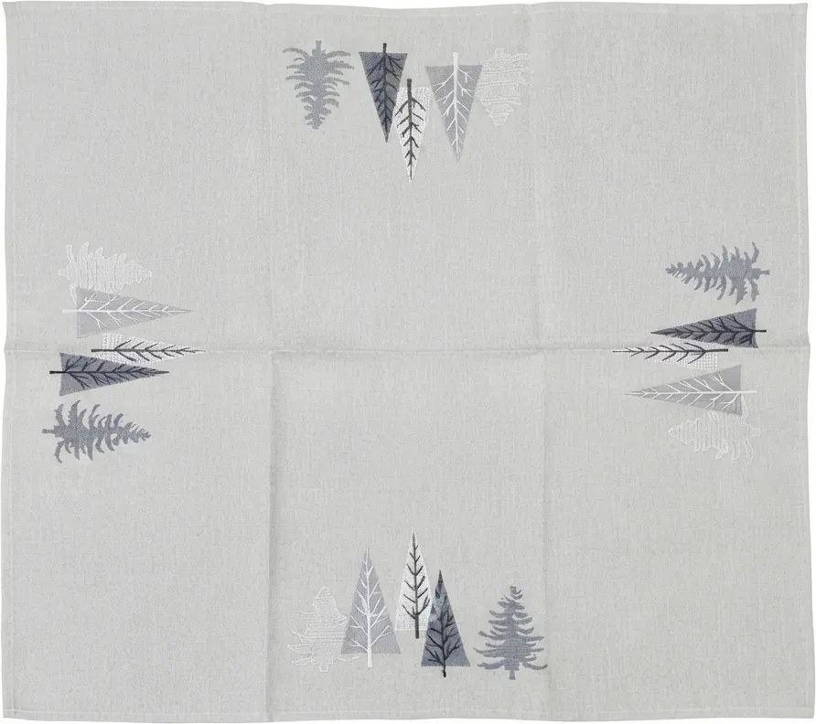 Vianočný obrus SILVER FOREST 85x85 cm, svetlosivý