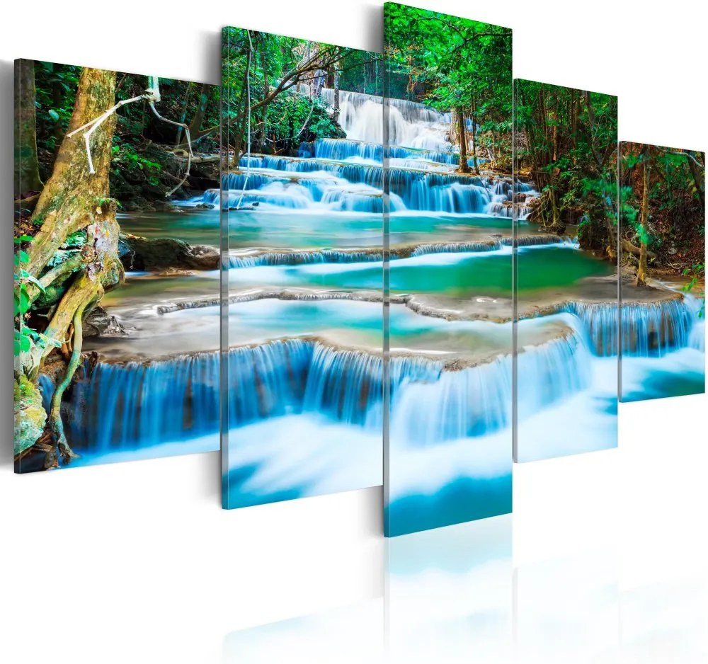 Obraz - Blue Waterfall in Kanchanaburi, Thailand 200x100