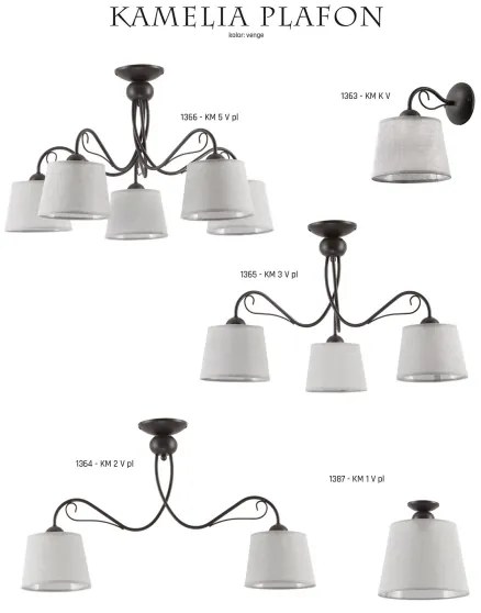 Jupiter 1364 - KM 2 PV - Stropné svietidlo KAMELIA 2xE27/60W/230V