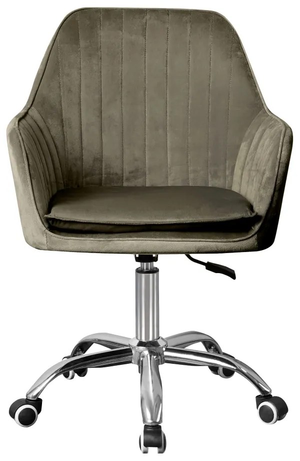 Kancelárske kreslo Klian - sivohnedá taupe (Velvet) / chróm