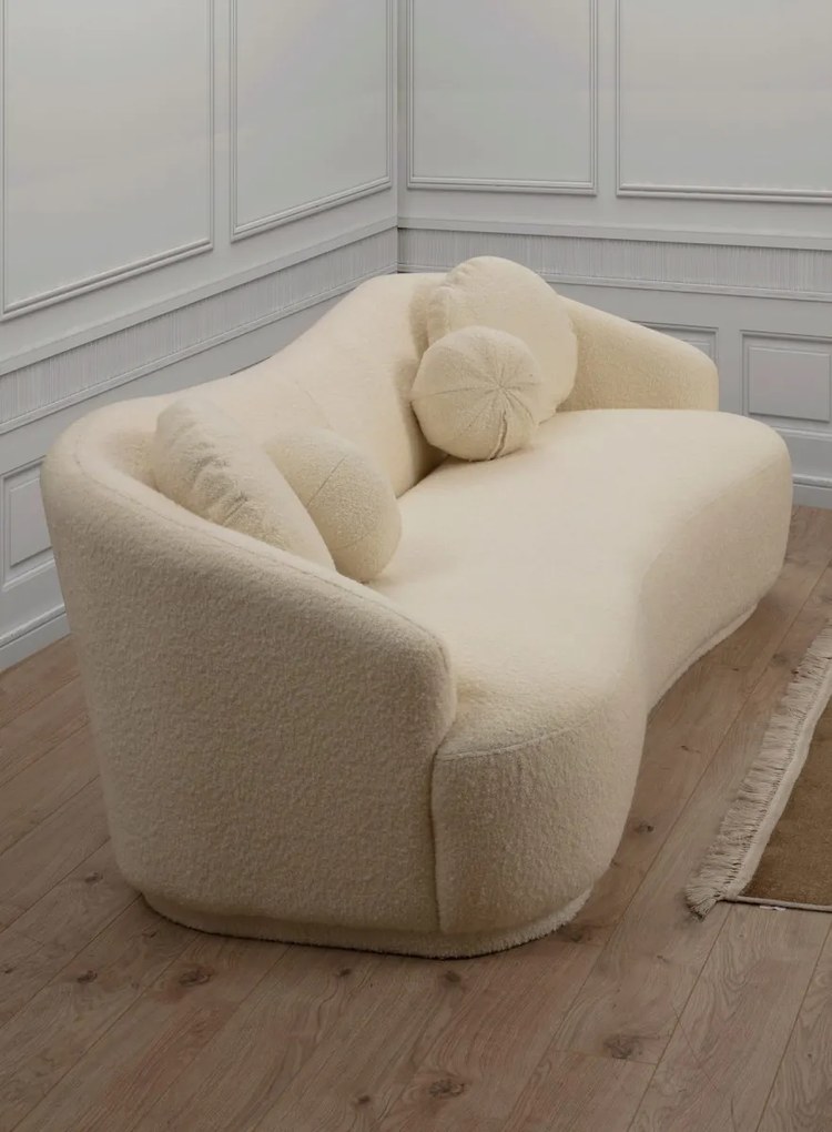Trojmiestna pohovka Ancona 225 cm boucle krémová