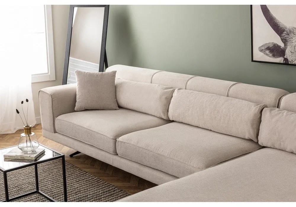 Svetlobéžová rohová pohovka Artie Jivago, pravý roh