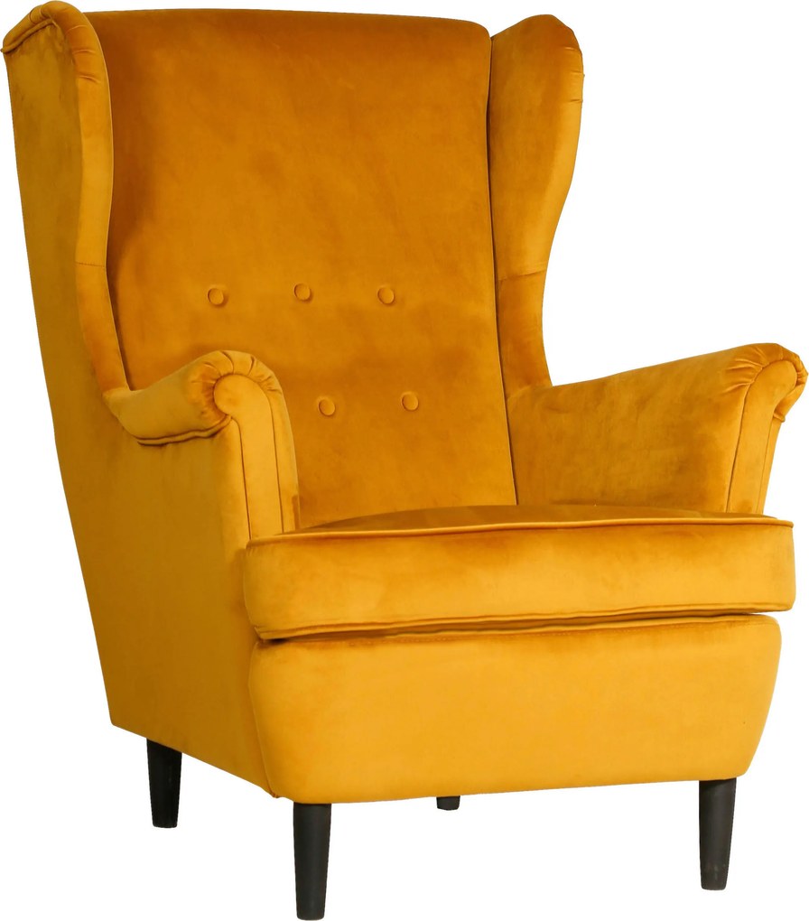 XXXLutz KRESLO UŠIAK, drevo, textil, kartón, kompozitné drevo, žltá Niels Andersson - Kreslá - 002442000603