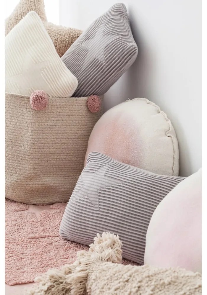 Krémový látkový detský kôš na hračky ø 30x30 cm Bubbly – Lorena Canals