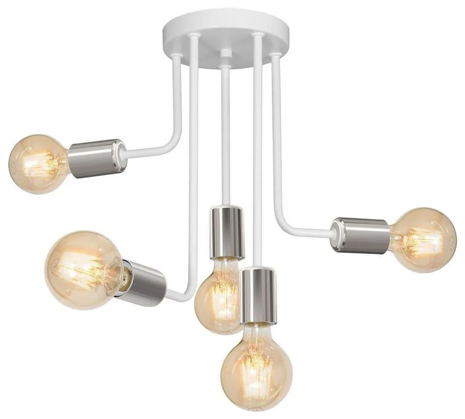 Luster na tyči CANDELA 5xE27/15W/230V biela