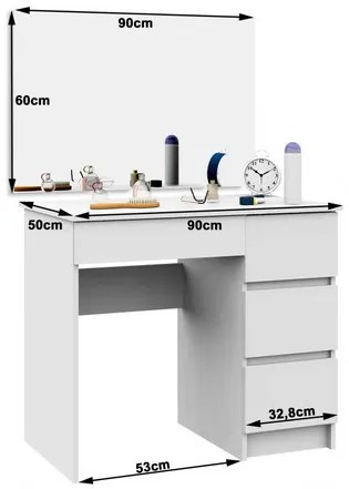 Toaletný stolík T-6/SL 900x600 pravý