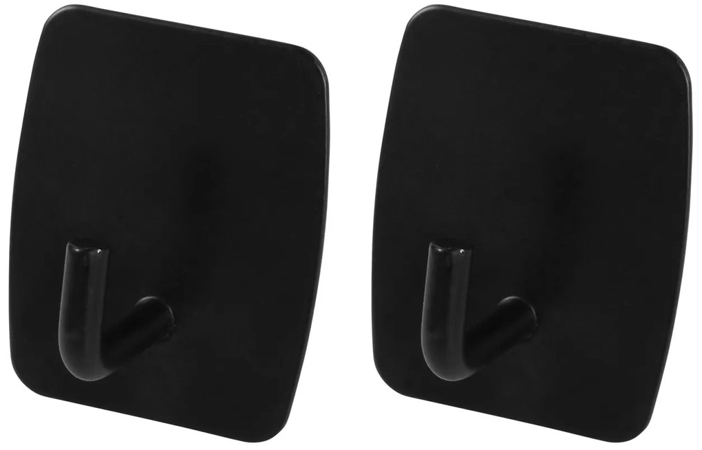 BISK Erga Style, samolepiaci 1-háčik na uteráky (balenie 2ks) 3M páska, čierna matná, ERG-08585