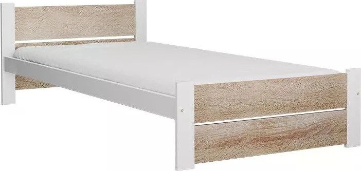 Posteľ IKAROS DOUBLE 80 x 200 cm, biela/dub sonoma Rošt: S latkovým roštom, Matrac: Matrac COCO MAXI 20 cm