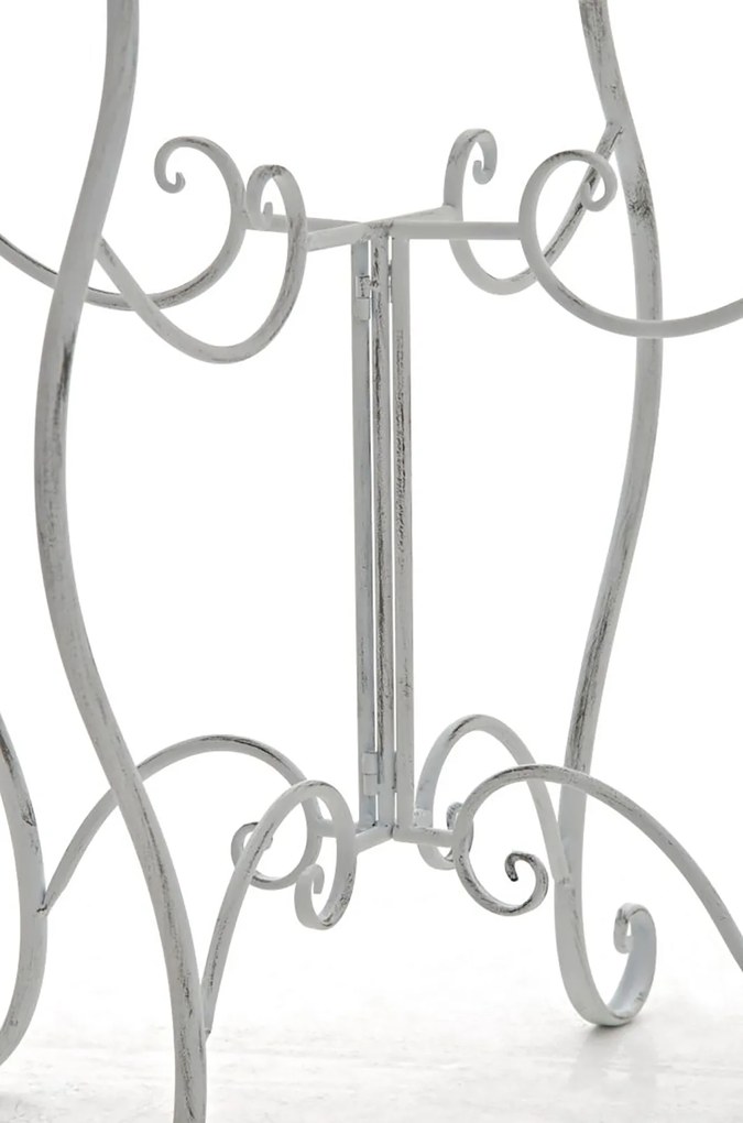 Kovový stôl Indra - Biela antik