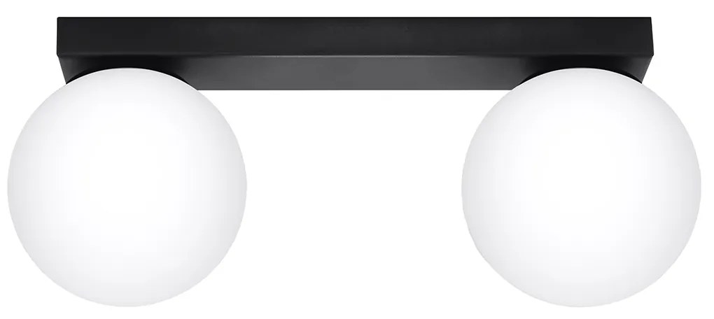 Stropné svietidlo Yoli, 2x biele sklenené tienidlo, b