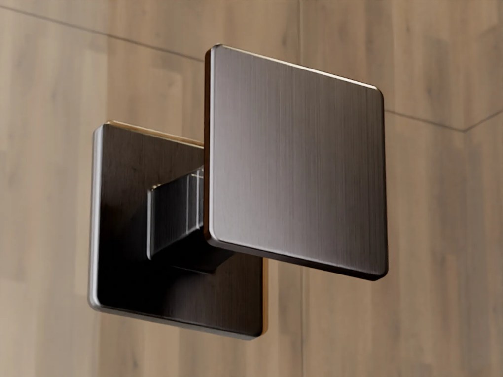 Besco Štvorcový sprchový kút PIXA GUN METAL SQ 90x90, výška 195 cm - bez vaničky BESCO-Orientácia: Ľavá